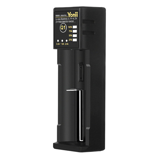 Yonii 18650 Charger 26650USB Smart Ni-MH 5 7 21700 Single Slot Lithium Battery Charger