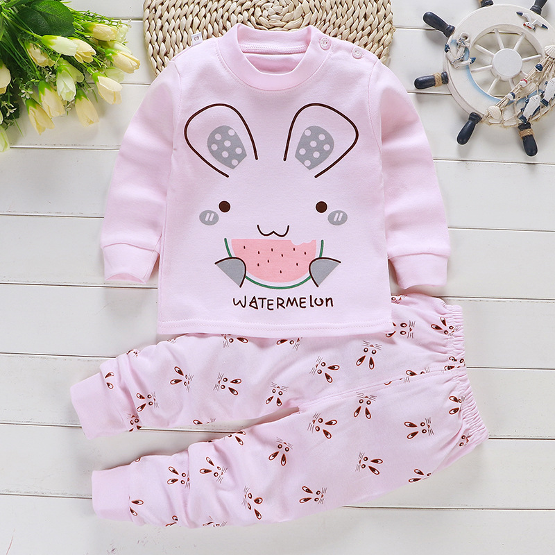 2024 new children's cotton underwear set boys and girls autumn clothes autumn pants baby pajamas home clothes wholesale