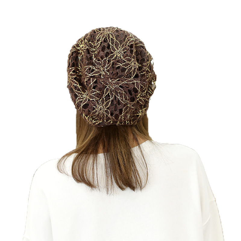 2022 new hot selling lace three flowers cap cap sweet temperament pullover cap embossed Dome hat