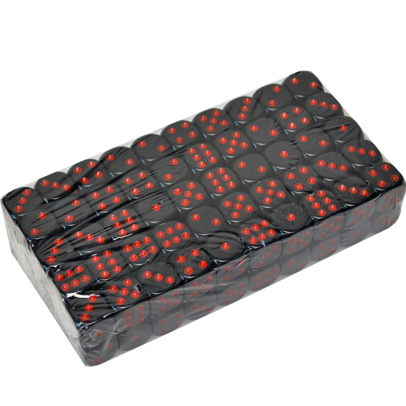 Cross-border supply No. 16 black red dot rounded dice color sieve table game mahjong accessories 1.6cm
