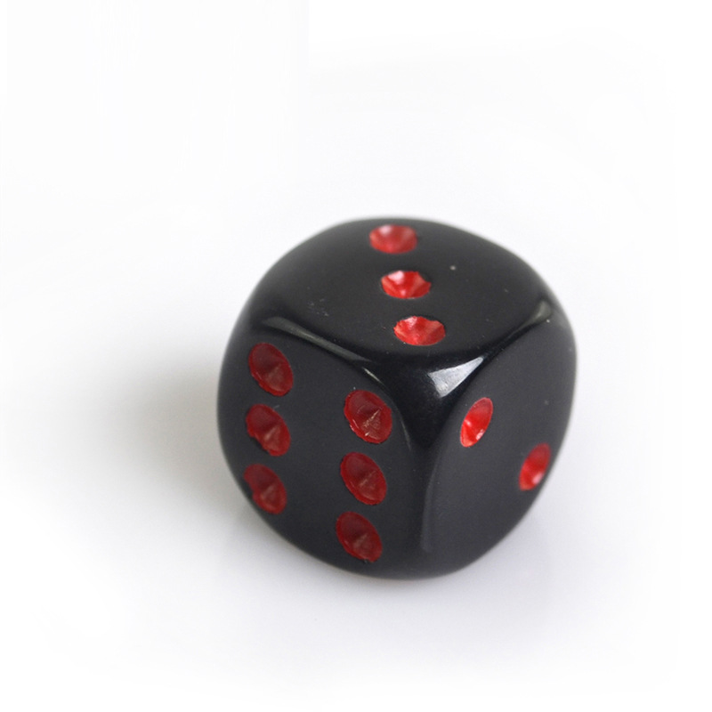 Cross-border supply No. 16 black red dot rounded dice color sieve table game mahjong accessories 1.6cm