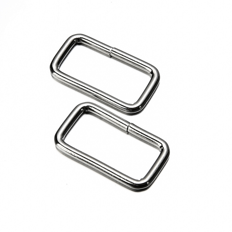 Metal square buckle in stock wholesale mouth buckle two-gear adjustable buckle manufacturer stainless steel polished rectangular buckle