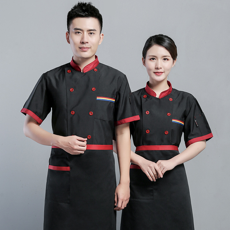 Chef Overalls Men's Long-sleeved Chef Winter Suit Hotel Western Restaurant Kitchen Canteen Catering Short-sleeved Printing