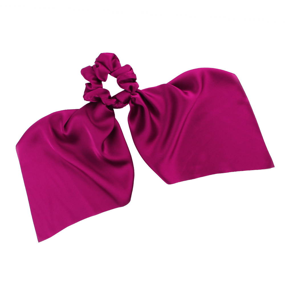 Qiyue Ribbon Hair Ring Bow Colon Hair Ring Satin Simple Solid Color Long Ribbon Horseshoe Hair Ring 70 Color