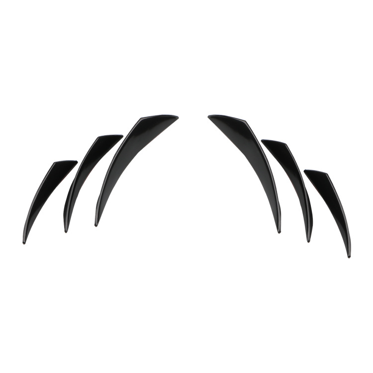 Car modified spoiler universal 6-piece bright black crescent air knife universal small surround front bumper spoiler