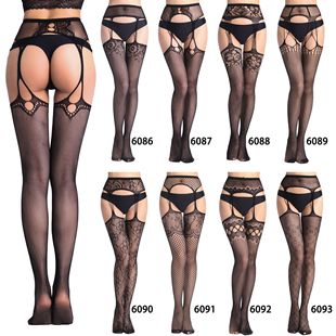 Yue Die a generation of sexy underwear hollow Garter jacquard pants bottoming pantyhose large mesh fishnet socks Europe and the United States