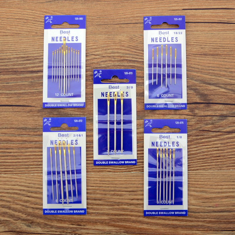 Genuine double swallow gold tail high quality hand sewing needle gold tail needle multi-specification sewing needle double swallow steel needle wholesale hand sewing needle