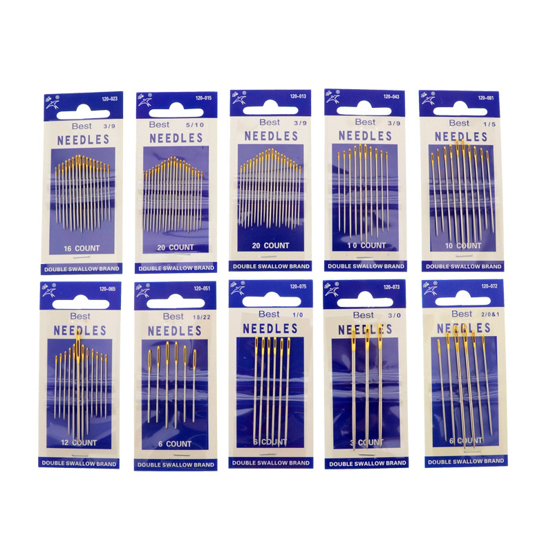 Genuine double swallow gold tail high quality hand sewing needle gold tail needle multi-specification sewing needle double swallow steel needle wholesale hand sewing needle