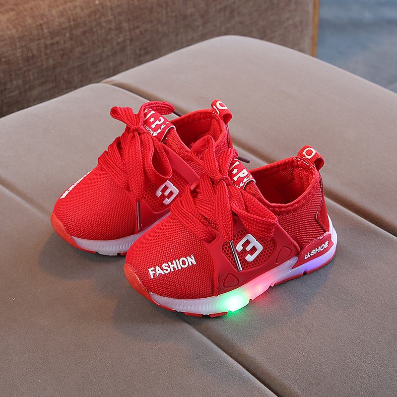 Children's Luminous Shoes 2022 Korean Style New Children's Sports Shoes Children's Casual Men's Shoes Breathable Women's Shoes Mesh Shoes