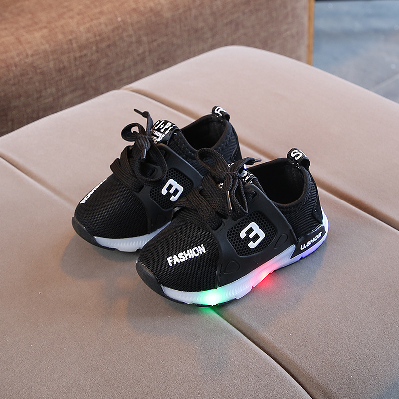 Children's Luminous Shoes 2022 Korean Style New Children's Sports Shoes Children's Casual Men's Shoes Breathable Women's Shoes Mesh Shoes