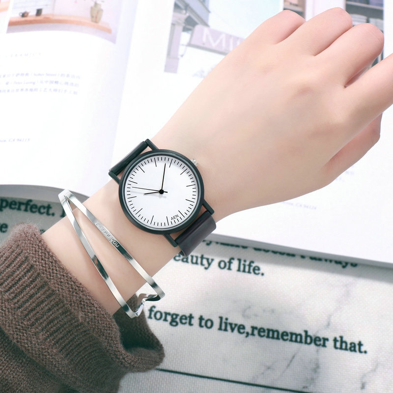 Popular Style Watch Female Student Korean Style Simple Fashionable Sports Casual Men's Atmospheric Retro College Style Couple's Watch