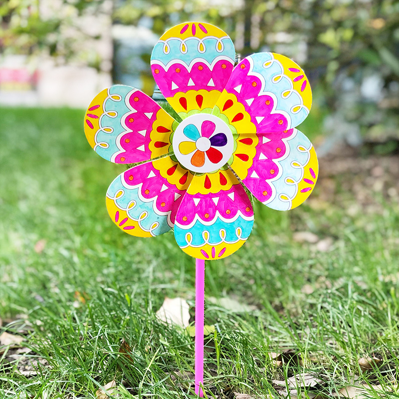 Blank painting windmill children's handmade diy graffiti kindergarten puzzle painting art creative production material package