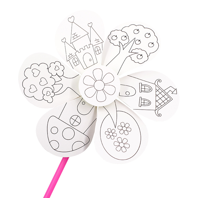 Blank painting windmill children's handmade diy graffiti kindergarten puzzle painting art creative production material package
