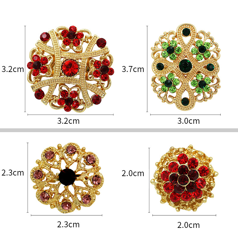 European and American fashion card small brooch inlaid with rhinestone alloy corsage hand flower clothing accessories pin manufacturers wholesale