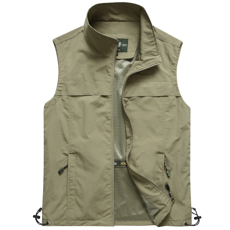 Vest Men's Outdoor Waistcoat Casual Spring and Autumn Thin Photography Fishing Vest for Middle-aged and Elderly Summer Vest