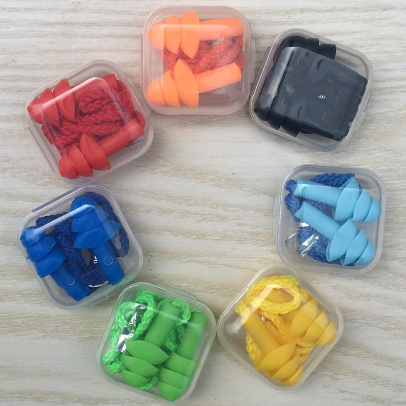 Boxed earplugs Christmas tree-shaped earplugs with wire soundproof anti-noise earplugs swimming hearing protection labor protection supplies