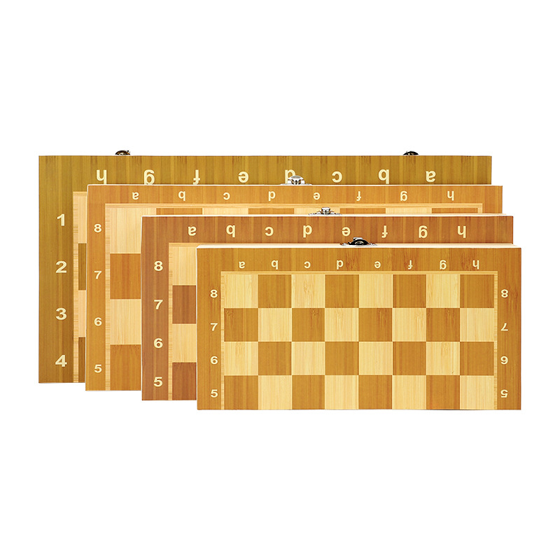 Cross-border exclusive for magnetic chess wooden foldable color box to send two after competitive educational chess toys