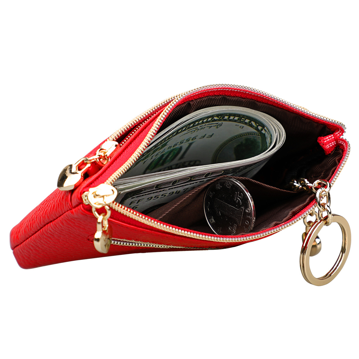 Factory direct Taobao new leather women's coin purse car key bag multi-functional compact women's clutch bag