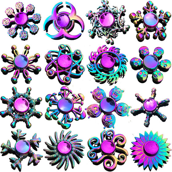 Factory wholesale colorful alloy fingertip gyro stall toys decompression toys Hand Spinner finger gyro