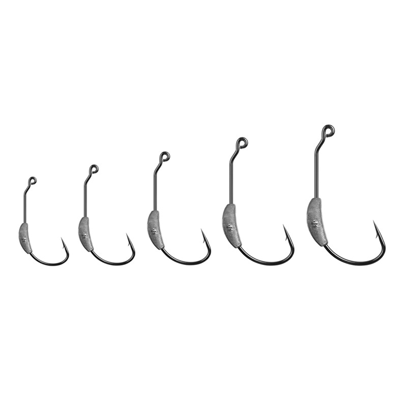 Weihe 2g/2.5g/3g/5.25/7g black nickel barbed crank hook Luya soft bait with lock needle wholesale