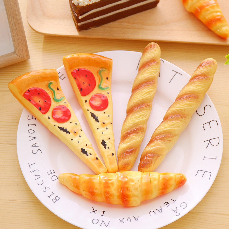 Creative Students Learn Stationery Simulation Pizza Ballpoint Pen Black Refill Hot Dog Bread Pen Funny Fun Stationery