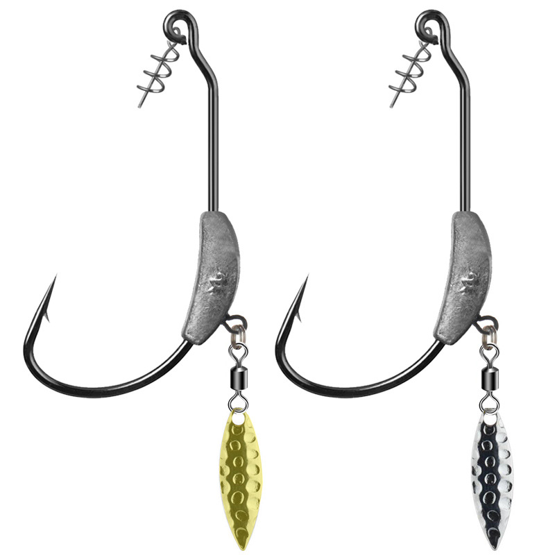 Wei He 4.5G 5.5G 7.2g with lead crank hook plus sequined wide belly single hook 3 Pack Luya lead hook