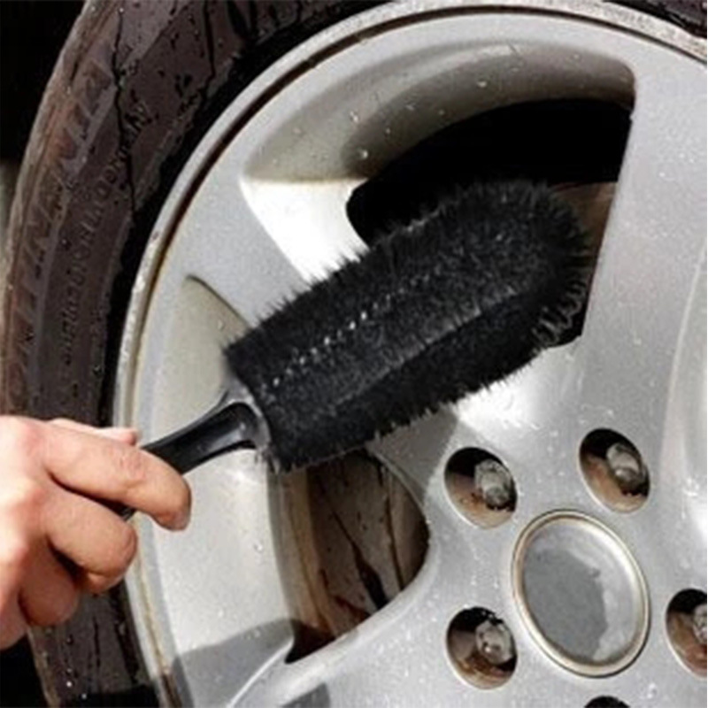 Car hub brush car washing tool tire brush car cleaning kit car dust removal cleaning supplies small black brush