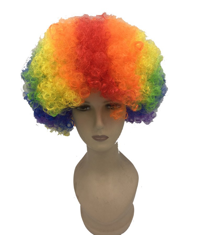 Color Fans Hair Party Party Supplies Holiday Seven Color Wigs Funny Clown Wigs Explosive Head Headgear