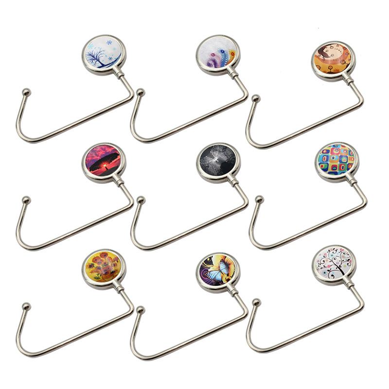 Large bearing weight straight hook abstract painting ceramic metal Bag Hanger Christmas socks wall lamp hook in stock export hot sale