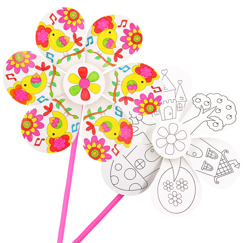 Blank painting windmill children's handmade diy graffiti kindergarten puzzle painting art creative production material package