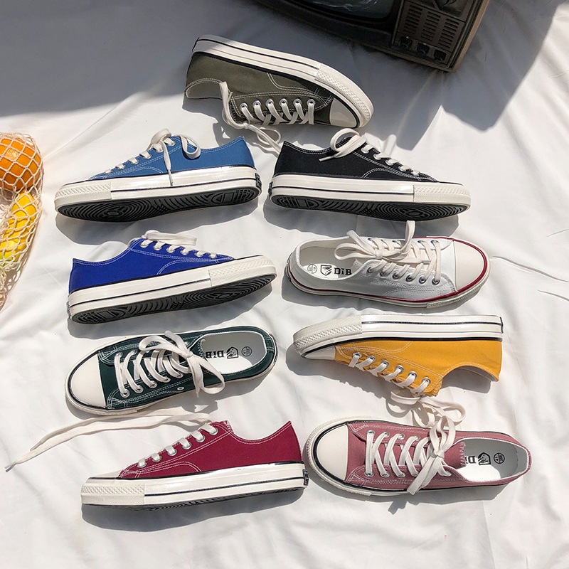 New South Korea Street shooting classic all-matching board shoes retro 1970s replica cloth shoes canvas shoes for women 1001