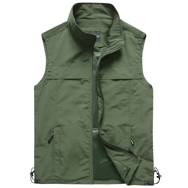 Vest Men's Outdoor Waistcoat Casual Spring and Autumn Thin Photography Fishing Vest for Middle-aged and Elderly Summer Vest