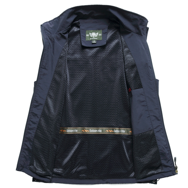 Vest Men's Outdoor Waistcoat Casual Spring and Autumn Thin Photography Fishing Vest for Middle-aged and Elderly Summer Vest