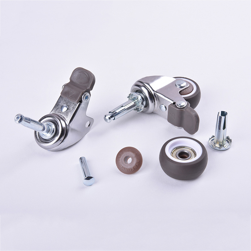 Crib Casters Universal Wheel Crib Accessories Rod Wheel 1.5 Inch 2 Inch Rubber Silent Roller Wheel