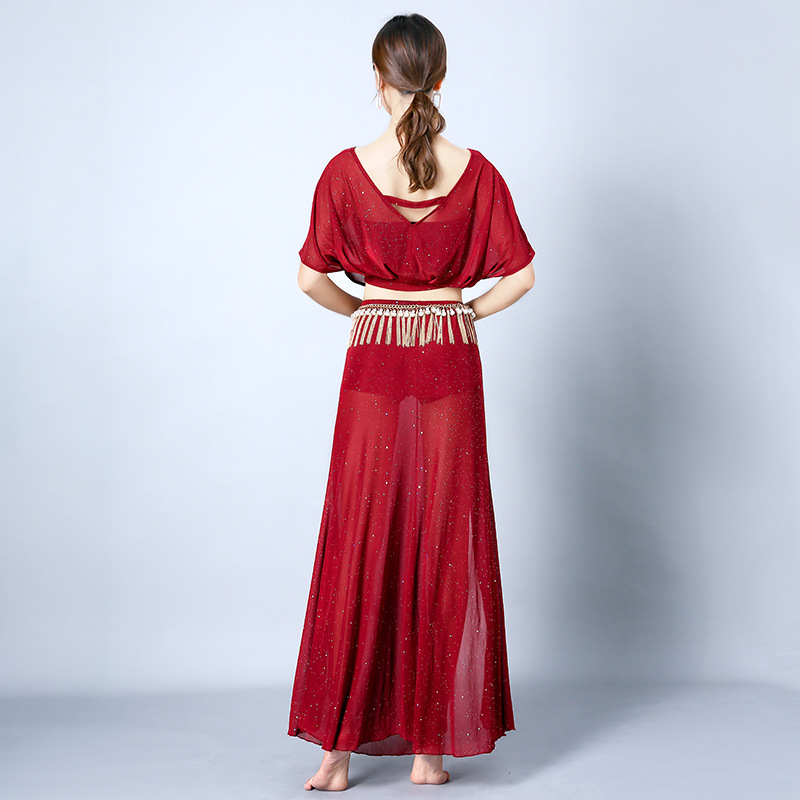 New Classical Belly Dance Practice Performance Suit Beginners Spring and Autumn Sexy Large Size Long Skirt Clothing