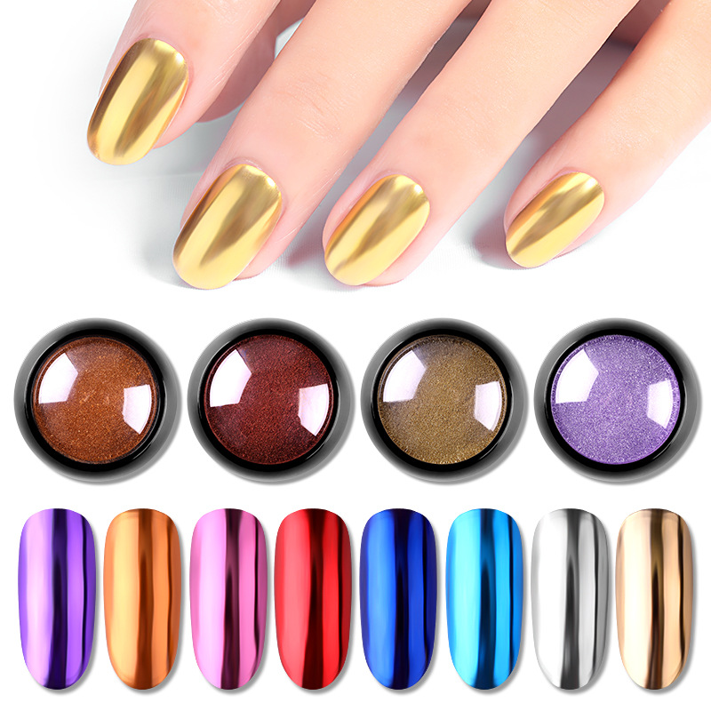 Nail magic mirror powder water ripple titanium gold powder electroplating metal powder nail glitter fairy powder nail jewelry wholesale