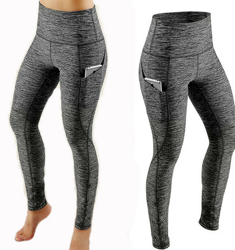 High-waisted Women's Yoga Pants Fitness Side Pocket Sports Base Layer Butt Lifting Slimming Yoga Trousers