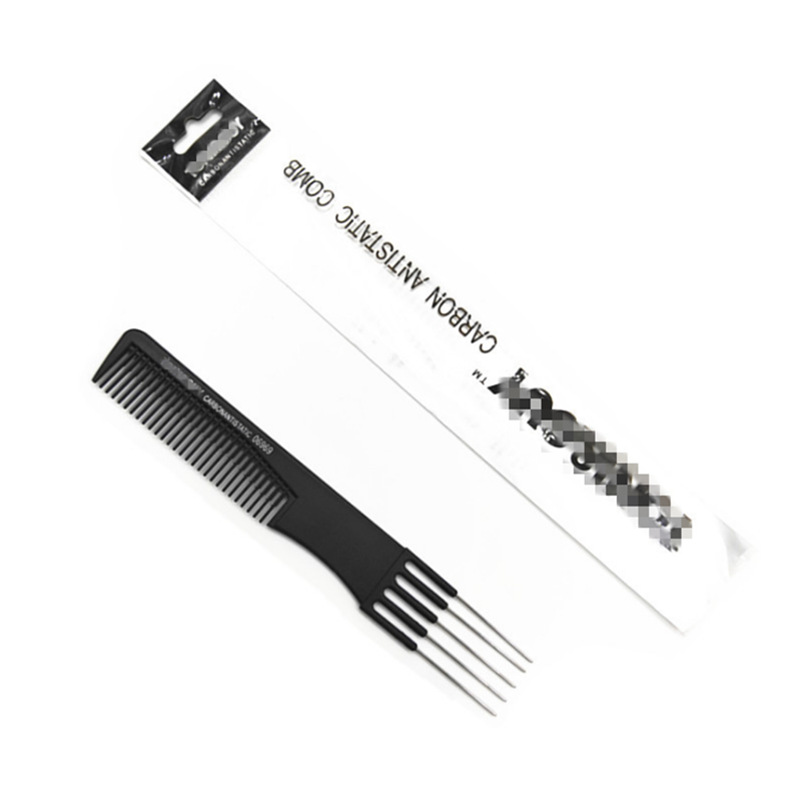 Factory direct carbon fiber Tony cover comb pointed tail comb steel needle double hair comb hairdressing plastic comb hairdressing comb