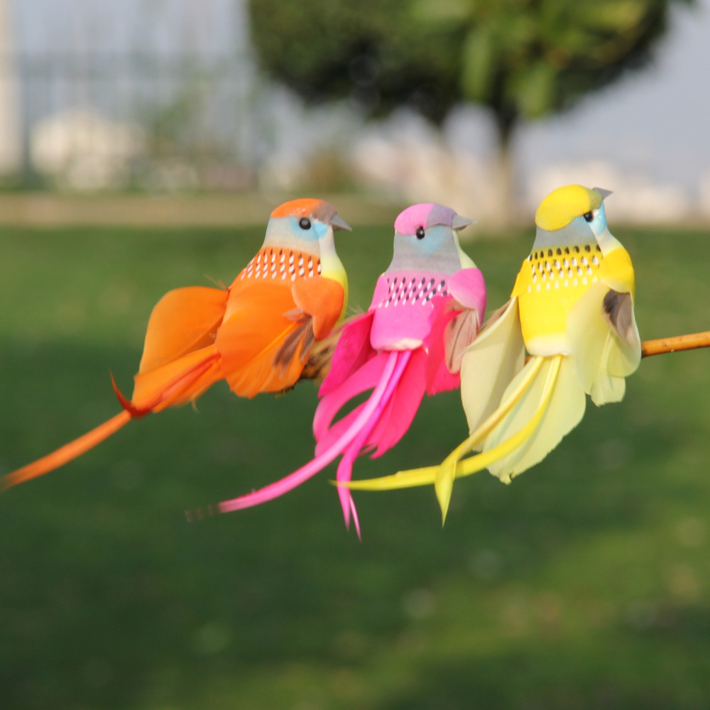 Imitation Feather Bird Foam Claw Wire Green Plant Bundle Gardening Pastoral Garden Decoration