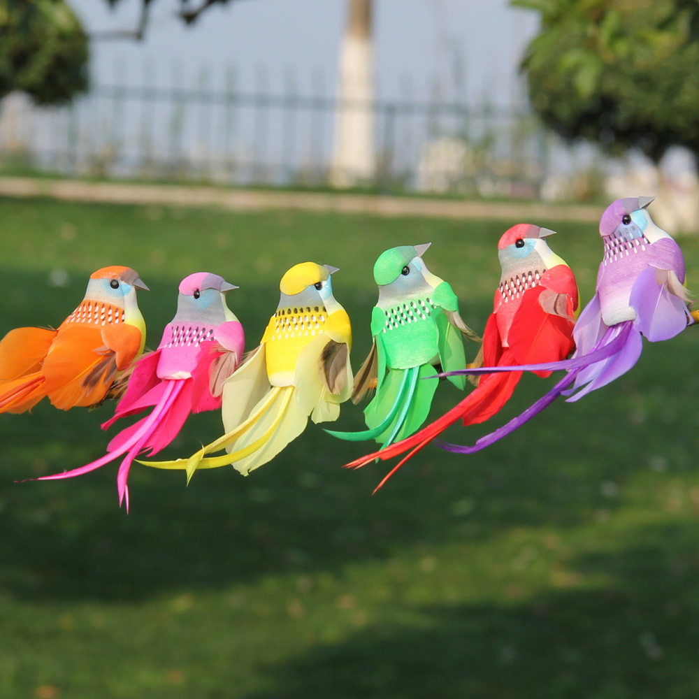 Imitation Feather Bird Foam Claw Wire Green Plant Bundle Gardening Pastoral Garden Decoration