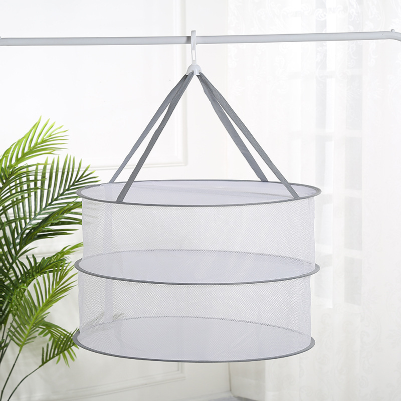 Gray edging single-layer clothes basket double-layer folding large clothes net windproof clothes rack clothes Net Wholesale manufacturers