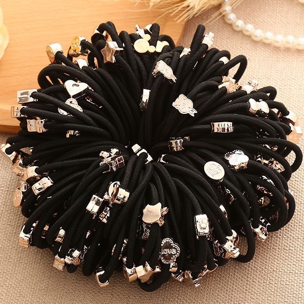 Korean style hair accessories vintage metal crown lovely rubber band hair rope women's children's headwear updo hair rope