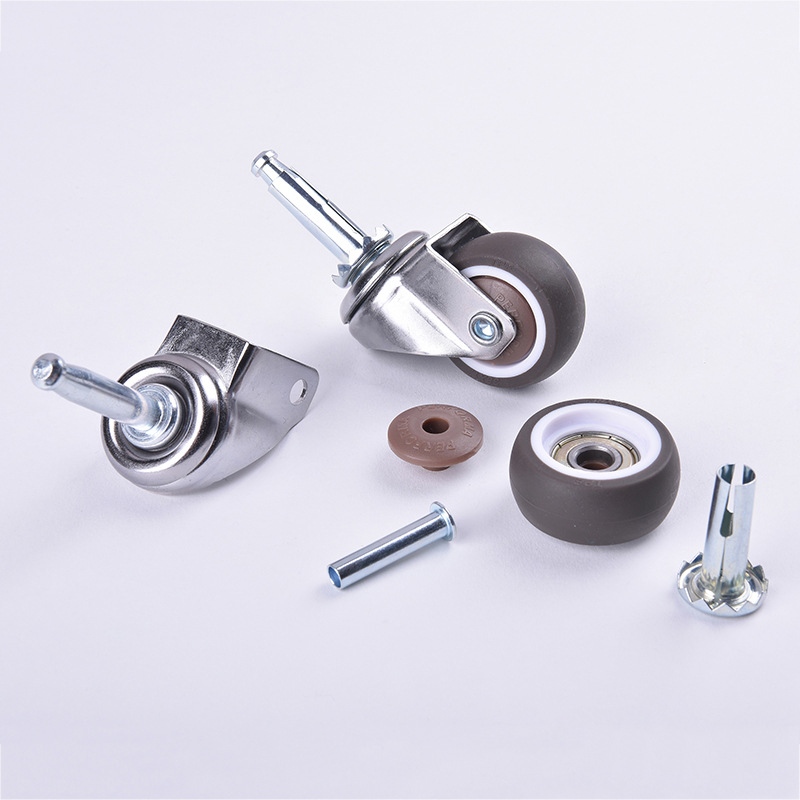 Crib Casters Universal Wheel Crib Accessories Rod Wheel 1.5 Inch 2 Inch Rubber Silent Roller Wheel