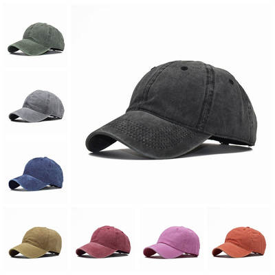 Cross-border AliExpress Adult Children Parent-child Washed Pure Cotton Solid Color Light Plate Baseball Cap Male Spliced Baseball Cap