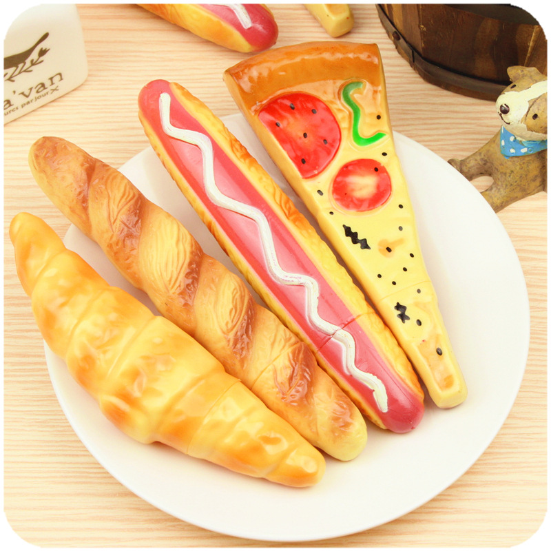 Creative Students Learn Stationery Simulation Pizza Ballpoint Pen Black Refill Hot Dog Bread Pen Funny Fun Stationery