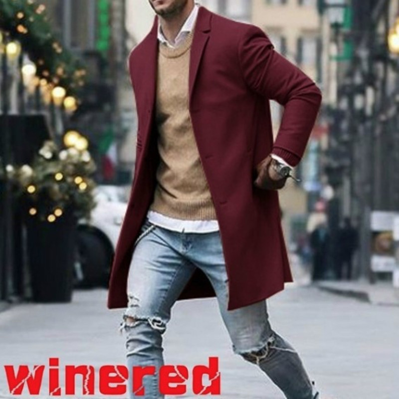 2019 Europe and the United States foreign trade cross-border wish men's windbreaker men's woolen double-sided woolen coat men's woolen coat