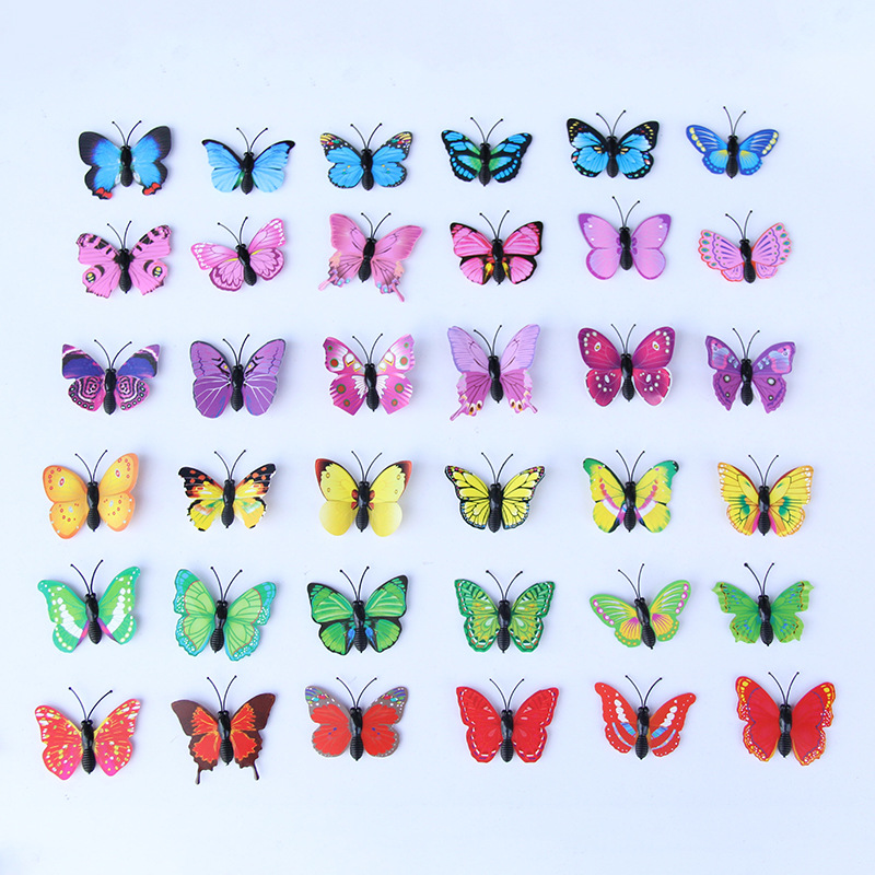 4.5cm magnetic simulation butterfly refrigerator 3d three-dimensional creative micro decorative accessories magnet butterfly manufacturers