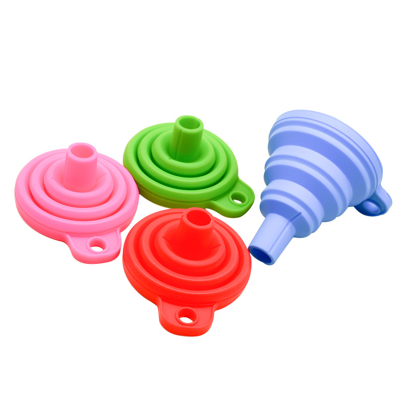 Portable foldable silicone funnel long neck funnel silicone foldable funnel retractable small funnel