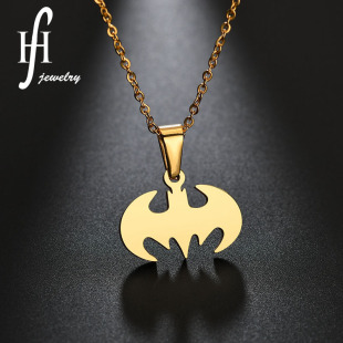 Amazon wish hot new products, stainless steel, fashionable and cute bat pendant, glossy cosplay women's necklace