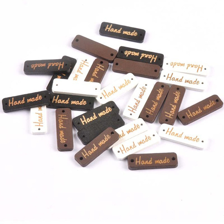 diy jewelry accessories Handmade word wooden nameplate button multicolor diverse spot wholesale